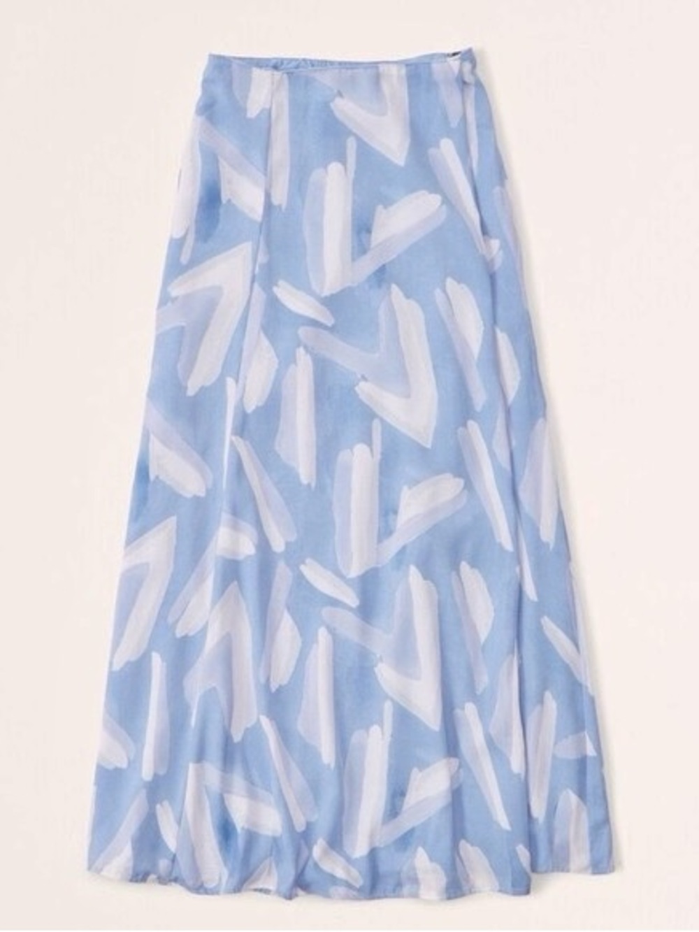 Abercrombie & Fitch Blue and White Abstract Elevated Flowy Maxi Skirt